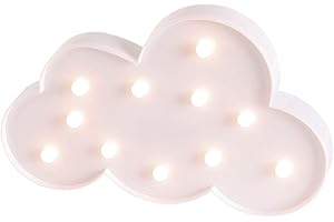 levandeo lampada decorativa a forma di nuvola, 29 x 18 cm, per cameretta dei bambini, da parete, decorazione da tavolo