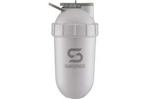ShakeSphere Tumbler: Protein Shaker Bottle, 24oz ● Capsule Shape Mixing ● Easy Clean Up ● No Blending Ball or Whisk Needed ● BPA Free ● Mix & Drink Shakes, Smoothies - Pearl White