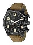Joshua & Sons Herren-Quarzuhr mit schwarzem Zifferblatt Analog-Anzeige und braunem Lederband js-14-tn