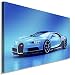Produktbild Bugatti Chiron Blau Leinwandbild LaraArt Studio Wanddeko Wandbild 80 x 60 cm