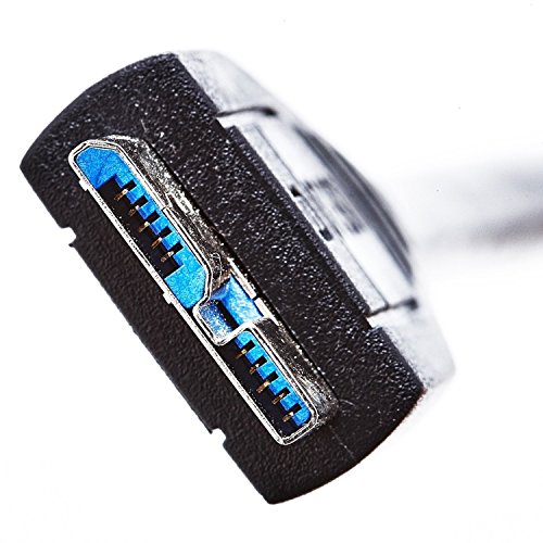 GizzmoHeaven 3M USB 3.0 Micro Kabel SuperSpeed Verbindungskabel A Stecker auf Micro B Ladekabel Datenkabel für Samsung Galaxy S5, Galaxy Note 3, Galaxy Note Pro 12.2, Nokia Lumia 2520, Externe Festplatte, Western Digital WD, Toshiba, Seagate, Transcend – 3 Meter - 2