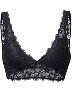 YIANNA Damen Sexy Blumen Spitze BH Comfort Bra Crop Top mit Abnehmbare Gepolstert Cup