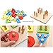 YIXIN Wooden Rainbow Geometric Shape Matching Board Bright-Coloured Toy Stacker for Baby Kid Wisdom Development Toy for 3-Year-Old
