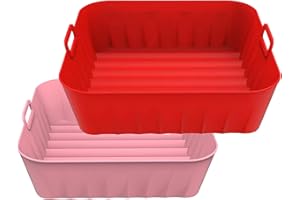 HDAKDDHG Friteuse à air comprimé en silicone - Panier en silicone réutilisable pour friteuse à air comprimé - Plaque de cuisson en silicone pour four à micro-ondes - Accessoires de four