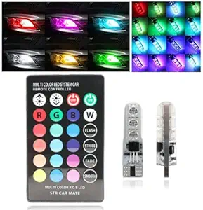 ELTRON TURBO LED Parking Light Bulb With IR Remote Control Universal for All Car & Bikes, Multicolor, Pack of 2