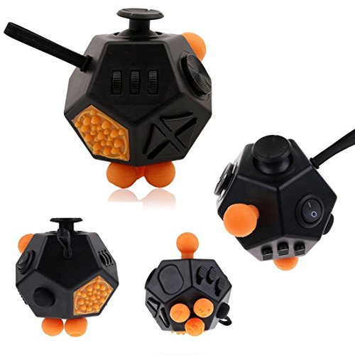 Philna12 12 Sides Creative Mini Fidget Magic Dice Relieves Anxiety and Stress Gift(Black) Philna12 12 Sides Creative Mini Fidget Magic Dice Relieves Anxiety and Stress Gift(Black)