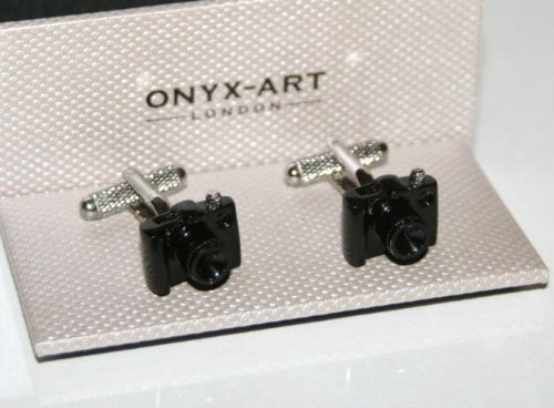 Preisvergleich Produktbild Onyx - Art Manschettenknöpfe, Design: Digitalkamera / Digitale Spiegelreflexkamera, Fotografen-Geschenk