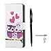 Produktbild Huawei P8 Lite 2017 Hülle, Huawei Nova Lite Schutzhülle Leder Hülle, Alfort 3 in 1 Flip Wallet Fashion Design Dual Use Falten Premium PU Leder Tasche Case Cover Folio Mappen Kasten Abdeckung für Huawei P8 Lite ( 2017 ) / Huawei Nova Lite 5.2" Smartphone Funktion Unterstützte Telefone mit Liebe Eulen ( Weiß ) + Netter Staub Stecker + Alfort Schwarz Stylus Pen