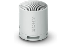 Sony SRS-XB100 - Bezprzewodowy głośnik Bluetooth, przenośny, lekki, podróżny, trwały, wodoodporny i pyłoszczelny IP67, akumulator 16 godz., uniwersalny pasek, zestaw głośnomówiący, jasnoszary