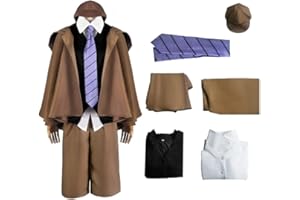 BICOPU Anime Dazai Osamu Cosplay Costume Bungo Stray Outfit Ranpo Edogawa Detective Uniforms Halloween Party