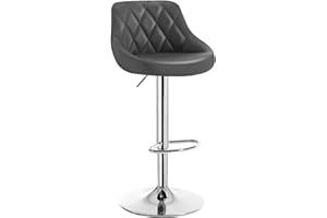 ‎WOLTU WOLTU 1er Barhocker Barstuhl, leichte reinige Kunstleder, Gute gepolsterte Sitzfläche, Höhenverstellbar, 360° Drehbar, Farbwahl, in Grau