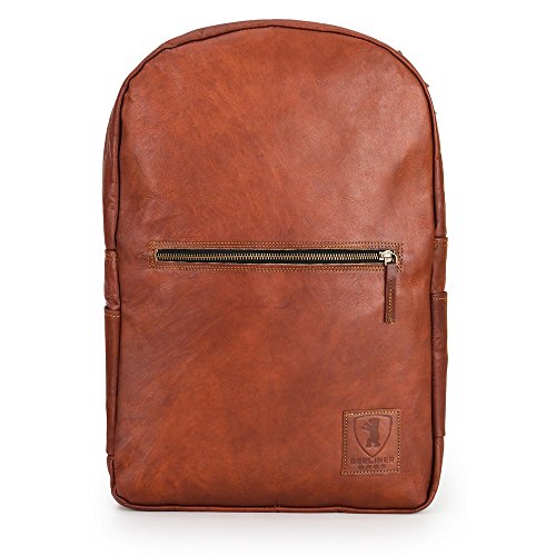Rucksack f  r Laptop BERLINER BAGS Hamburg XL aus Leder Notebookrucksack 15 6 15 4 Zoll Laptopfach mit Schutz Wasserdicht Braun Damen Herren Vintage G