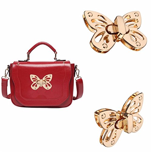 Preisvergleich Produktbild SODIAL Mode Damen Schmetterling Farbton Handtaschen Beutelzusatz Geldbeutel Twist Drehschnalle Schnappverschluesse / Verschluss fuer Tasche DIY Schnalle