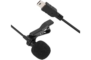BINDPO Mini Microphone,Mini USB Stereo External Microphone Professional Mic With Clip Plug&Play, for gopro Cameras/PC Computer/Laptop