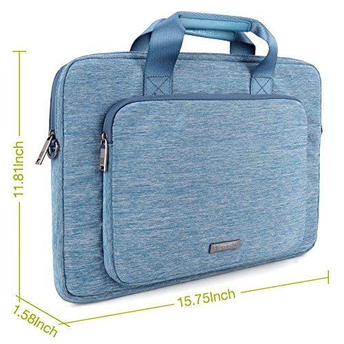 Laptophülle, Evecase 15.6 Zoll Universal Neoprene Gepolsterte Notebook Briefcase Laptop Schutzhülle mit Anzug-Gewebe / Ablösbaren Träger / Handgriff / Frontfach / Zubehörfächer für Lenovo Asus Acer HP – Himmelblau - 8