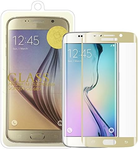 [SZEETECH] Samsung Galaxy S6 Edge High Defintion 3D Curved Tempered Glass Screen Protector-Full Coverage Screen Film,Anti Scratches/Bubble-Free/Fingerprint Free 9H for S6 Edge[Gold]