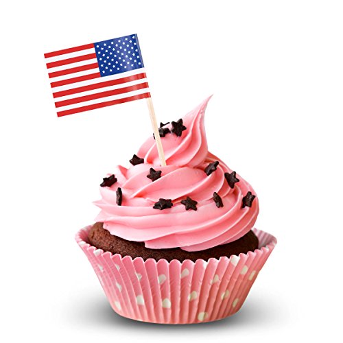 Tinksky USA Flagge Picks amerikanischen Flagge Essen Zahnstocher Party Favors Dekoration Verpacken 100pcs - 5