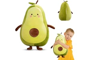DASIAUTOEM Avocado Plüschtier, 35cm Weiche Kuscheltier Avocado Kissen, Geschenk für Kinder, Gefüllte PlüschKissen Spielzeug, Sofa-Rückenkissen, Kuschelkissen für Auto, Sofa, Schlafzimmer Wohnzimmer