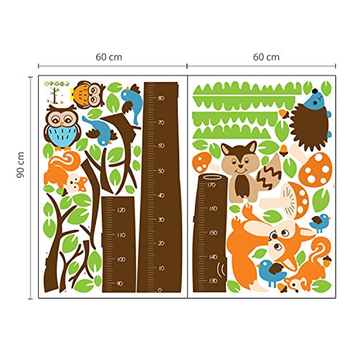 Walplus Wandaufkleber Familie Wanddekor Papier Kunst Deko Fuchs Baum Körpergrößenmessung - 4