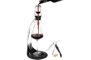 AIKARO - Aerador de Aire para Vino Decantador Automático con Filtro, Soporte y Sacacorchos (Juego)