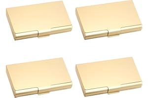 ‎SENBALER Senbaler 4 Stück Visitenkartenetui Slim für Herren Damen,Aluminium Visitenkartenbox,Kreditkarten Organizer,Professionelle Visitenkartenhalter (Gold)
