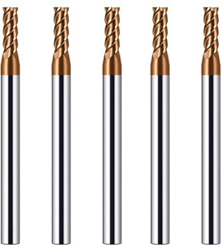QUARKZMAN 5 vierkante frezen van carbide 4 mm (5/32) diameter 4 mm schacht 75 mm (3 inch) extra lang Hrc55 wolfraamcarbide microkorrel 4 snijfrees aluminium koper metaal
