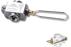 ISSIMOBER Adattatore di ricarica per cartuccia del gas, adattatore per gas Canister Refill, adattatore per valvola a vite, adattatore per fornello da campeggio, adattatore per gas per esterni, multifunzione,