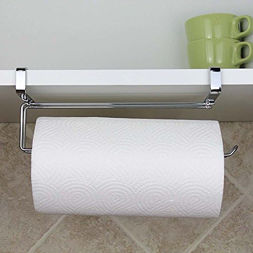 Stainless Steel Kitchen Paper Hanger Under Cabinet Roll Towel Holder Tissue Hanger Organizer Rack for Kitchen Under Cabinet Over Door