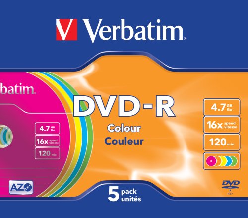 Verbatim DVD-R Advanced AZO + 16x Speed Colour Surface 5er Pack Slim Case DVD-Rohlinge - 4
