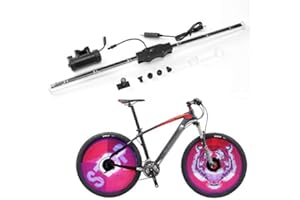 LEEBA Lampe de roue de vélo à 64 LED - Étanche IPX6 - Rechargeable - Programmable - Pour l'extérieur - Pour vélo - Affichage plein écran