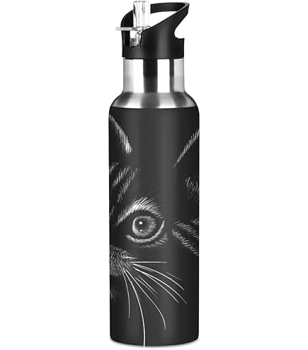 Borraccia Termica Con Orecchie Di Gatto In Acciaio Inox 20 Cm - Blu Profondo, Tazza Da Viaggio Isolata, Regalo Per Donne E Bambini - 2