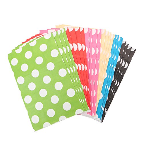 24 Geschenktüten für Kindergeburtstag Party | Geschenkpapier Geschenktaschen mit Pünktchen für Geburtstag Mitgebsel Gastgeschenke | Polka Dots Candy Paper Bags - 2
