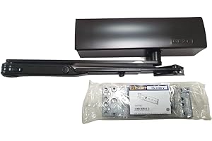 ALIRANTA Ferme-porte Geze TS 2000 V BC marron pour portes à un vantail jusqu'à 1250 mm de largeur de vantail avec barre de blocage 102446 et plaque de montage 3 en 1