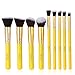 Abody 9Pcs Makeup Brush Kit Wood Professional Cosmetic Set Foundation Brush Powder Brush Eyeshadow Brushes Yellow