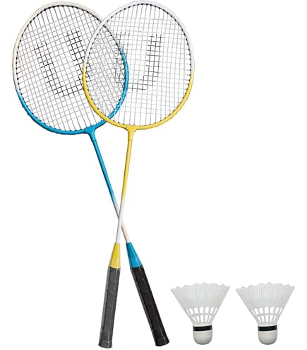 2 Player Badminton Racquets Set Badminton Net with... - Grandado 2 Player Badminton Racquets Set Badminton Net with... - Grandado
