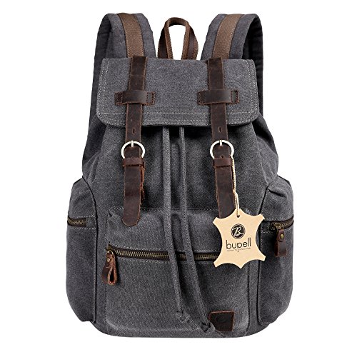 bupell Urban Daypacker L - Vintage Canvas Rucksack Backpack f  r Schule  Uni  Arbeit  Freizeit