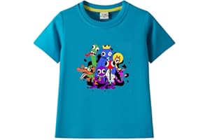 Zhongkaihua Rainbow Friends - Camiseta de manga corta para adolescentes, niñas, niños, verano, casual, anime, manga corta, linda camiseta, ropa de juego de dibujos animados