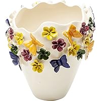 Kare Jarrón Butterflies 35 cm, piedra, multicolor, 27 x 27 x 34,5 cm