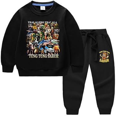 Survêtement Enfant Style Italian Brainrot - Hoodie + Pantalon, 100% Coton, Tailles 110 à 160, Unisexe - 11