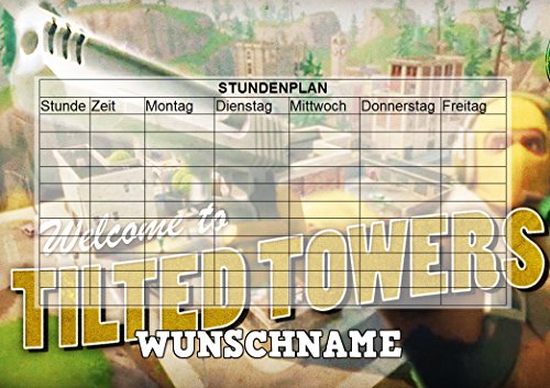 Preisvergleich Produktbild LL Fortnite Stundenplan mit Wunschnamen - abwischbar - Wiederverwendbar