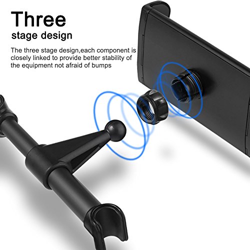 Supporti Poggiatesta per Tablet Cellulare con 2 Appendiabiti Auto, AFUNTA Supporto per Telefono Tablet per Schienale Auto universale per iPad Samsung Nintendo Switch Kindle Fire Smartphone Tablet da 4 a 10.1 pollici - Nero