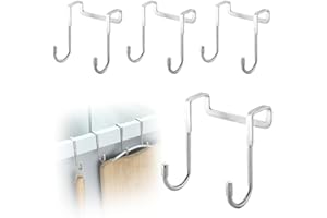 Fiotha 4 Pezzi Ganci Doccia, Ganci per Porta Doccia, Porta Accappatoio da Bagno, Accessori Doccia per Parete, Attaccapanni da Porta Senza Forare, per Cucine e Bagni(Argento)