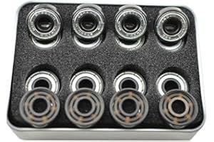 Pvczool 16 PièCes SéRies 608 ABEC-11 6 Billes en CéRamique Roulements de Planche à roulettes Roulements de Patin à roulettes de Patin à Glace Longs Roulements de Planche à roulettes