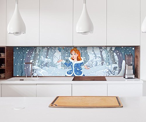 Preisvergleich Produktbild Aufkleber Küchenrückwand Prinzessin Kinderzimmer Schnee Winter Schloss Folie selbstklebend Dekofolie Fliesen Möbelfolie Spritzschutz 22A875, Höhe x Länge:60cm x 250cm