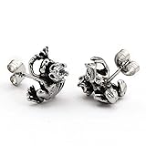 Weiwei Clavos de oído Pendientes de Hombres Clavos de Acero Rana oído de Titanio para Hombres...