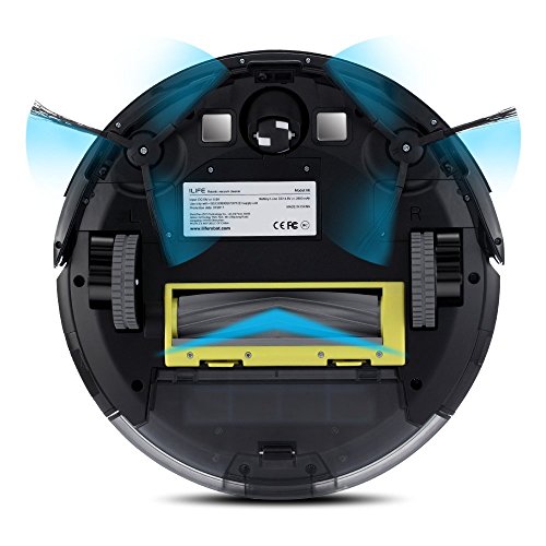 ILIFE A6 Robot aspirador con la succión fuerte, robot de limpieza para suelos, para delgada alfombras, negro