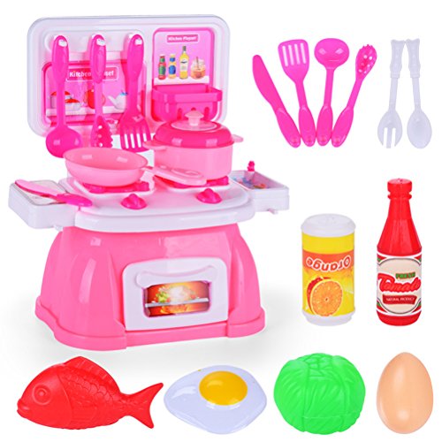 Preisvergleich Produktbild TOYMYTOY Kinderküche Spielzeug mit Kochgeschirr Kochplatten Rollenspiele Zubehör