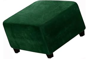 SPEESY Velluto Fodera per Poggiapiedi Quadrata 60x60/40 x 40 ，Copri ottomano per Pouf Elastico Elastico Grande Fodere per Piedi con Fondo Navy Blue (Color : #16, Size : Medium 60-76cm)