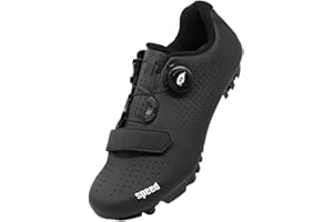 Surwin Zapatos Ciclismo MTB,Zapatillas de Ciclismo MTB Compatible con SPD Pedales para Hombre Mujer EU 36-47 Hebilla Giratoria Zapatos Mountain Bike con Tornillos y Calas