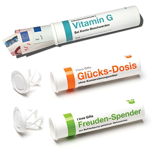 Preisvergleich Produktbild 3er Set Geldgeschenk / Gutschein Röhrchen